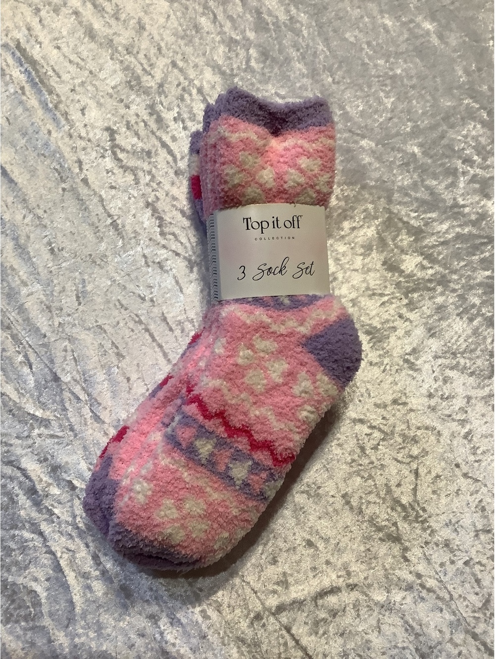 Top it off Collection 3 Pair Cozy Fuzzy Socks Set